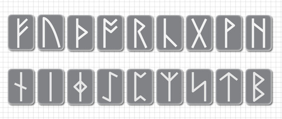 Set of Runes on a blackboard