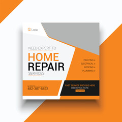 Home repair and painting service social media instagram post template