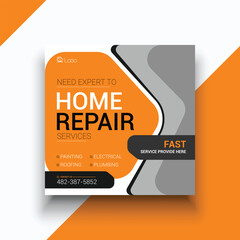 Home repair and painting service social media instagram post template