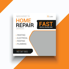 Home repair and painting service social media instagram post template