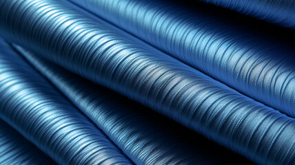 Blue fabric with a sunburst effect, venetian blind style, background wallpaper.