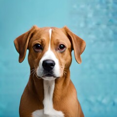 Cute Brown Dog Portrait Photo by Generative AI