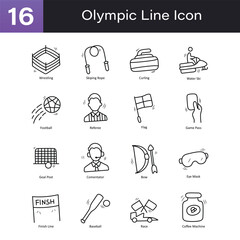 Olympic Outline Hand Draw icon Set 06. EPS 10 File
