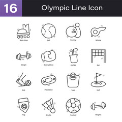 Olympic Outline Hand Draw icon Set 04. EPS 10 File