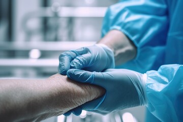 doctor holding a hand