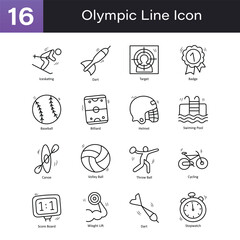 Olympic Outline Hand Draw icon Set 01. EPS 10 File