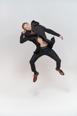 Fototapeta na wymiar jumping young man