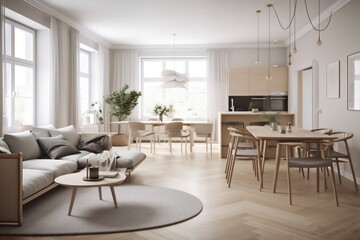 interior background armchair house space light green table floor sofa room home plant. Generative AI.