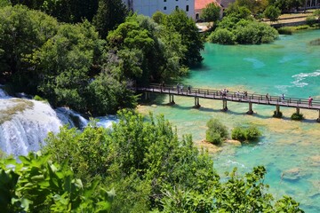 Fototapeta na wymiar Bridge in Krka National Park, Croatia