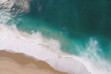 Obraz na płótnie Canvas shore water summer ocean sand wave nature beach sea vacation. Generative AI.