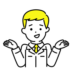 かわいい人物のイラストシリーズ _ 男性のエンジニア _ 呆れる　