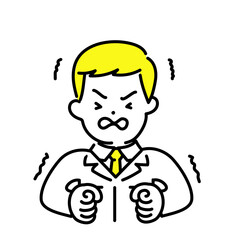 かわいい人物のイラストシリーズ _ 男性のエンジニア _ 耐える　