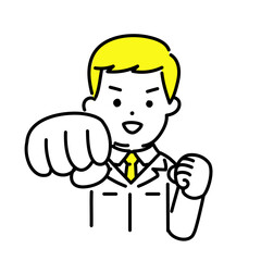 かわいい人物のイラストシリーズ _ 男性のエンジニア _ パンチ　