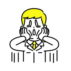 かわいい人物のイラストシリーズ _ 男性のエンジニア _ 絶望　