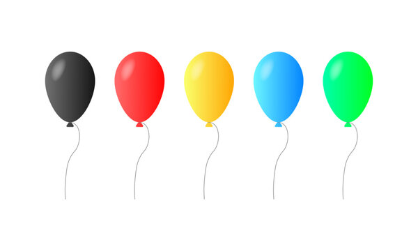 Air balloons. Flat, color, set of balloons. vector logo