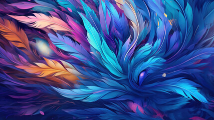 Obraz premium Abstract pattern artwork of feather. Generative AI.