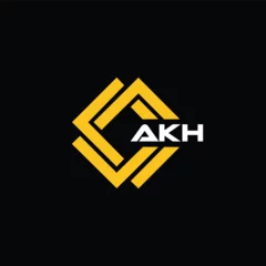 Deurstickers AKH letter design for logo and icon.AKH monogram logo.vector illustration with black background. © MstRomena