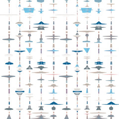 Unusual abstract shapes of different sizes on a white background.