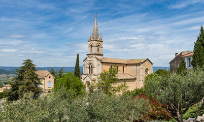 Beautiful church in Bonnieux village, Provence, France