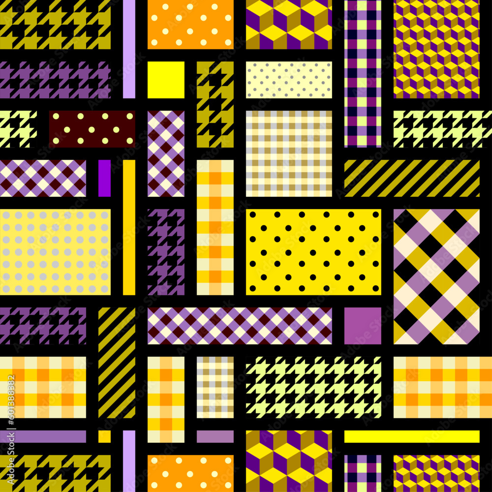 Leinwandbilder geometric abstract pattern patchwork style. seamless vector image.