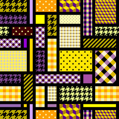 Geometric abstract pattern patchwork style. Seamless Vector image.