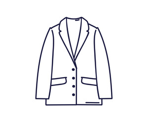 Male or female jacket, line drawing, doodle vector illustration
