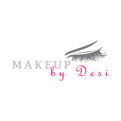 Beautiful lash logo design. Brows and Lashes lettering illustration with eye icon for beauty salon, fashion blog, logo, false eyelashes extensions maker, brow master, professional makeup artist.