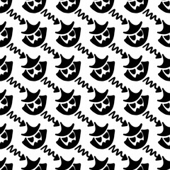 seamless pattern of monster cartoon