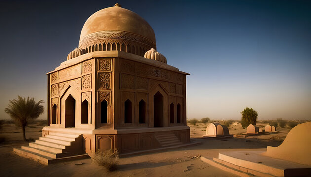 Ancient mausoleum at Makli Hill in Thatta
