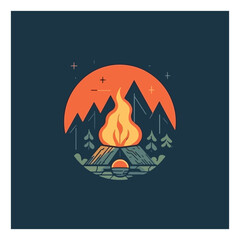 campfire logo modern simple flat color
