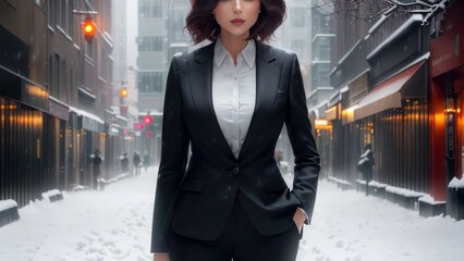 Businesswoman dressed luxuriously. Generative AI