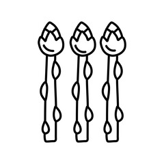 Asparagus doodle icon. Hand drawn black sketch. Vector Illustration.