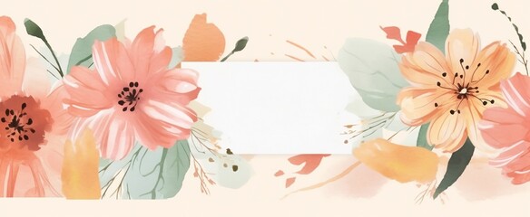 Abstract Floral Background Vector, Spring Watercolor Plant Illustration, Wallpaper Design, Generative AI