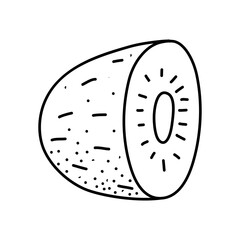 Hand drawn kiwi isolated on white background.