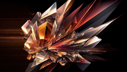 glassy white and red contemporary art object transparent with glass and ice, abstract AI-generated illustration