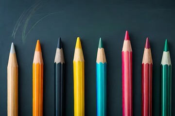 Beautiful crayons pencils as back to school concept, wallpapers and backgrounds generative Ai 
