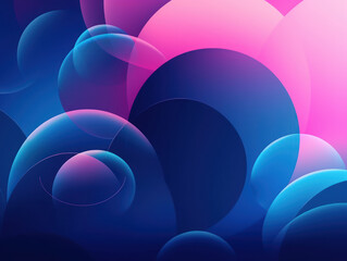 Composition with abstract geometric shapes circles with shadows and highlights Modern blue background created with Generative AI technology