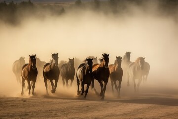 horses in the desert, ai generative