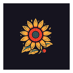 sun flower logo modern illustration
