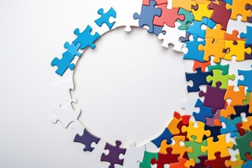 background with puzzle, ai generative