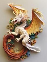 Dragon paper art style