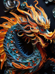 Dragon paper art style