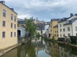 Fototapeta na wymiar alzette river in the city of luxembourg