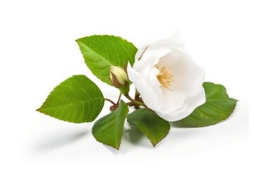 white flower isolated on white, ai generative