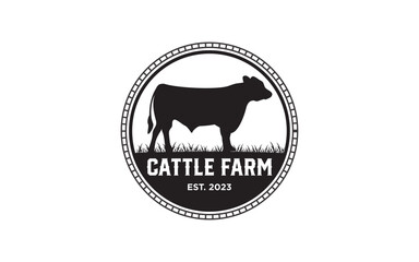 Vintage Cattle farm ranch ready made logo design