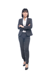 beautiful woman wearing a suit standing