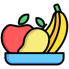 fruit breakfast, food courts vector icons for web design, app, banner, flyer and digital marketing