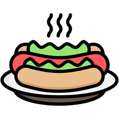 hot dog, breakfast food courts vector icons for web design, app, banner, flyer and digital marketing.