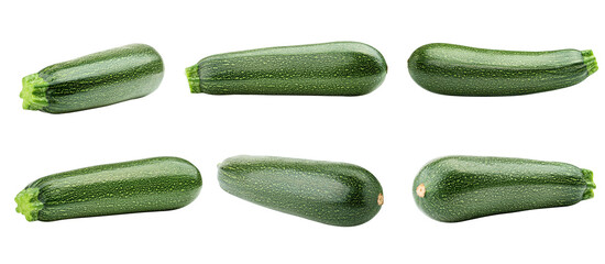 zucchini isolated on white background, full depth of field