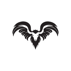 Head of a sheep with wings